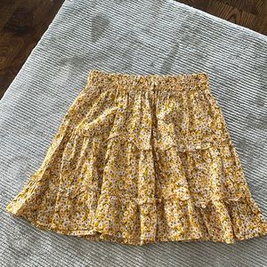 Yellow ditsy mini skirt